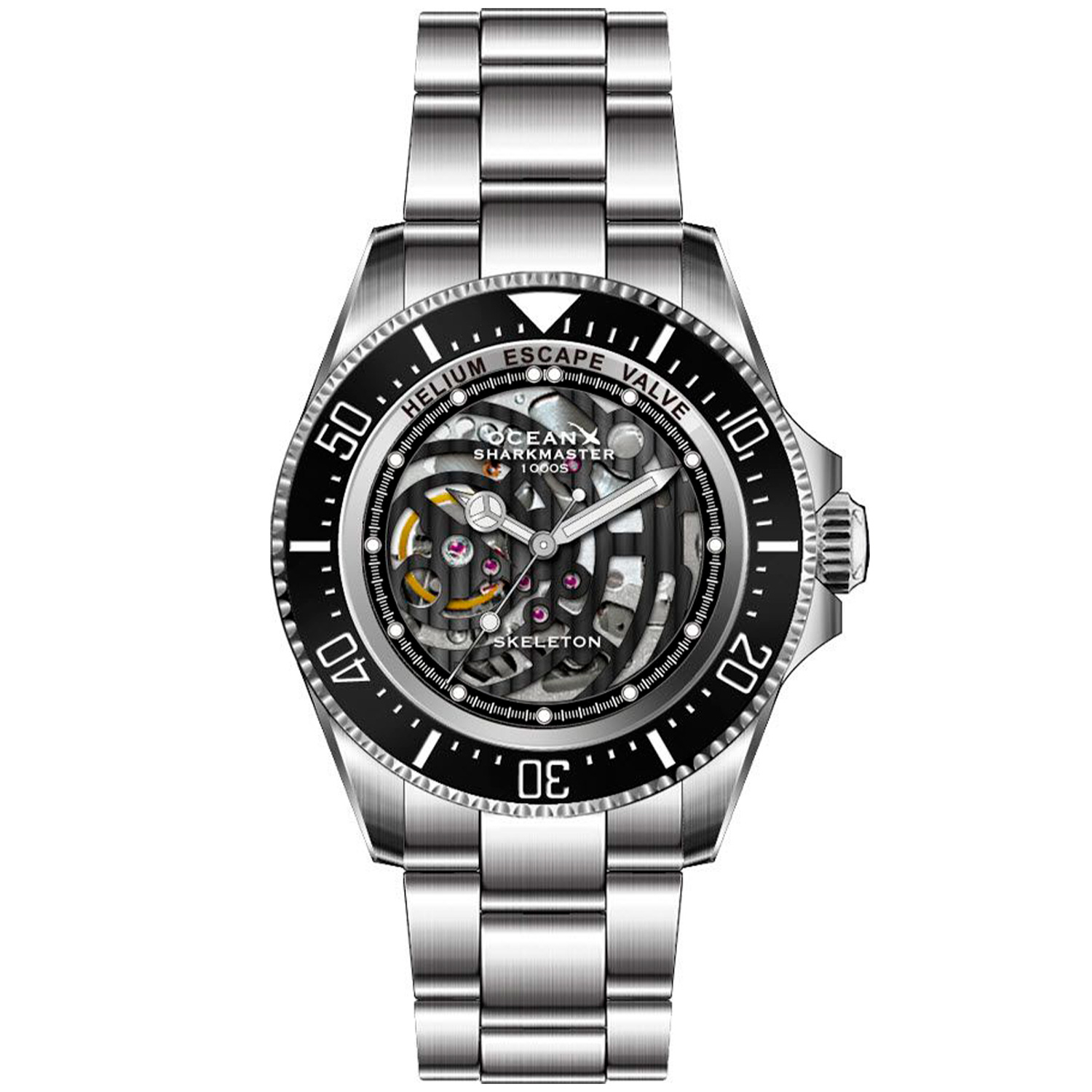 OceanX Sharkmaster 1000 Skeleton Limited Edition SMS1011S – Man –  44 mm –  Analogt –  Automatiskt –  Safirglas