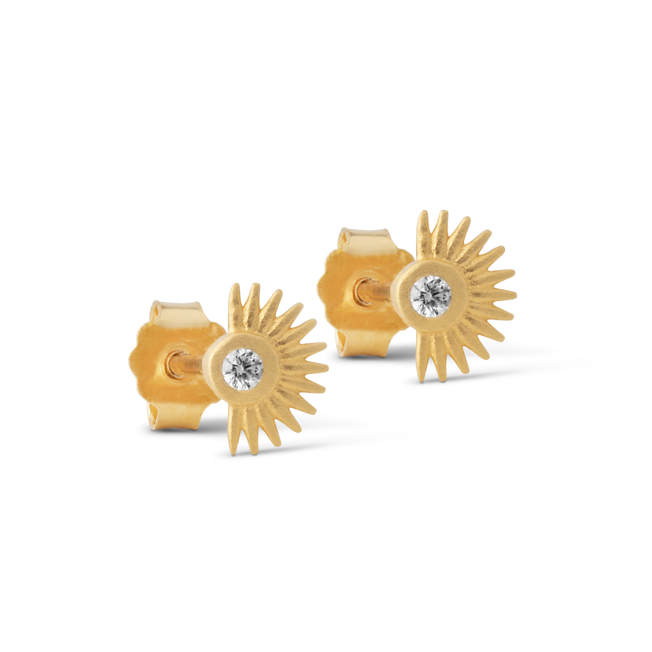 Enamel Stud Petite Soleil Örhängen 18 kt. Förgyllt E134GM