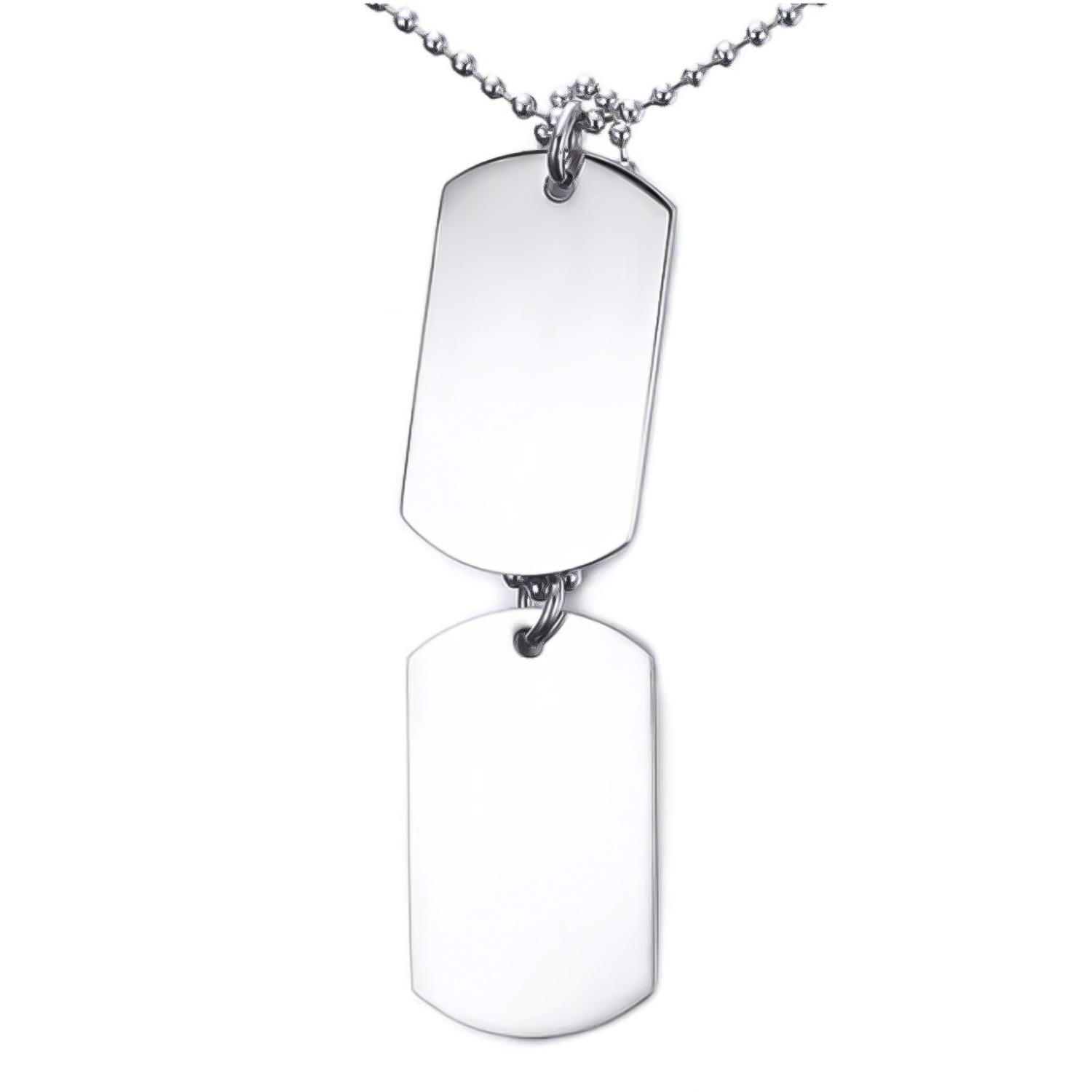 Auxere Double Dog Tag Halskæde Rustfrit Stål KXD0281 - Man - Stainless Steel thumbnail