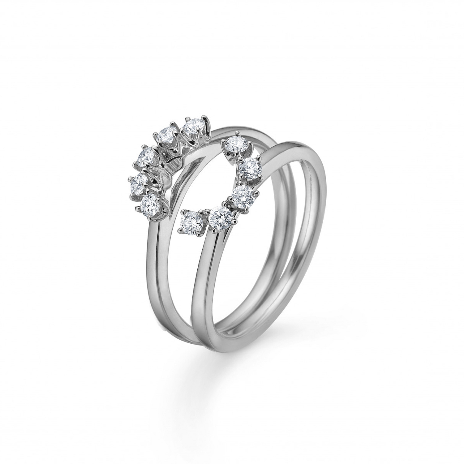 Mads Z Crown Tiara Ring 14 kt. Hvidguld 0,40 ct. 1641940-56 - Woman - White gold thumbnail
